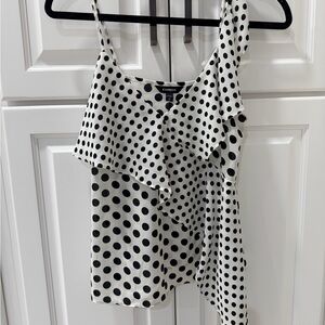 Express Black and White Polka Dot Camisole